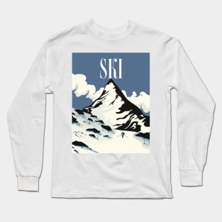 vintage ski travel poster Long Sleeve T-Shirt